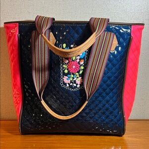 Consuela Pink and Blue Quilted Tote